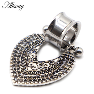 Tunnels d'<span class=keywords><strong>oreille</strong></span> en <span class=keywords><strong>acier</strong></span> <span class=keywords><strong>chirurgical</strong></span> de 2 pièces, bouchons de perçage, jauges de tunnel de chair, boucles d'oreilles, civière - Product Image 4