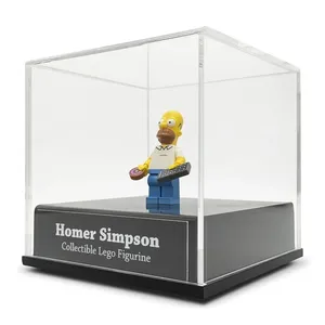 Caja de exhibición de coleccionables de encimera de acrílico transparente personalizada RAY YI para figuritas de Lego figura de acción rueda caliente
