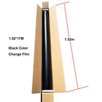 Film de protection en vinyle TPU PPF noir mat en vente chaude, 1,52*18M, PVC satiné noir, films de voiture en PVC avec fonction de changement de couleur