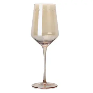 Raymond avrupa galvanik oyma çiçek cam uzun boylu şarap bardağı orta boy