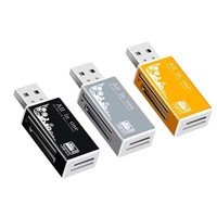 Lector de Tarjetas de Aleación con 4 Puertos USB 2.0, Adaptador de Tarjetas de Memoria Micro SD, TF, M2, MS Pro Duo, MMC, SDHC, DV para Teléfono y Cámara con Indicador LED
