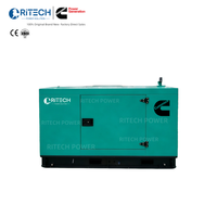 Générateur diesel silencieux à châssis ouvert Ritech Génération 20kw 30kw 50kw 60kw 80kw 100kw avec ATS, triphasé, refroidissement par eau, démarrage électrique