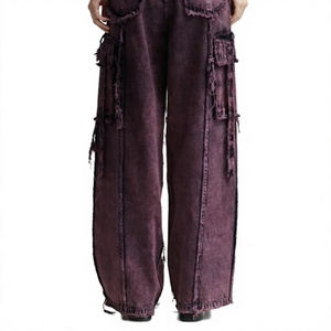 Pantalon cargo utilitaire en jean pour femme Haven Apparels, respirant, léger, coupe ample, multi-poches, décontracté, été, vente en gros, OEM - Product Image 5