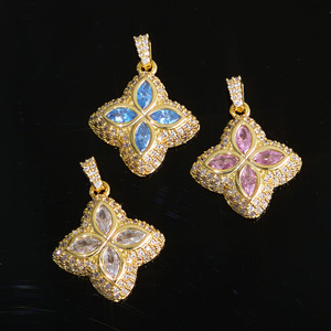 Out Shamrock Pendant 925 Sterling Silver Moissanite VVS Lucky Clover Charm Hop Bling GRA Certified <b>Tester</b> Approved - Product Image 4