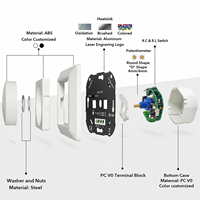 Variateur d'intensité lumineuse LED mural au design moderne et élégant pour usage résidentiel, luminosité réglable, capacité de charge fiable de 600 VA