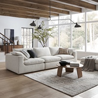Sofá Modular Seccional Esquinero Moderno Cuadrado Extendido con Otomana, 4 Piezas, Reversible, con Chaise Longue y Plumas, para Sala de Estar