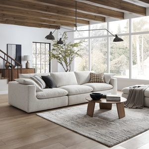 <span class=keywords><strong>Canapé</strong></span> d'angle modulable convertible carré étendu et moderne avec ottoman, 4 pièces, chaise longue réversible, en plumes, pour salon - Product Image 2