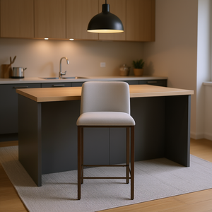 Tabouret de comptoir sans dossier rembourré en tissu, moderne et élégant, 26 pouces de hauteur, pour salle à manger, mobilier de maison - Product Image 2