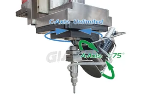 High Speed 5 Axis CNC Water Jet Cutting Machine For Glass Metal Stone Marble Granite Cutting