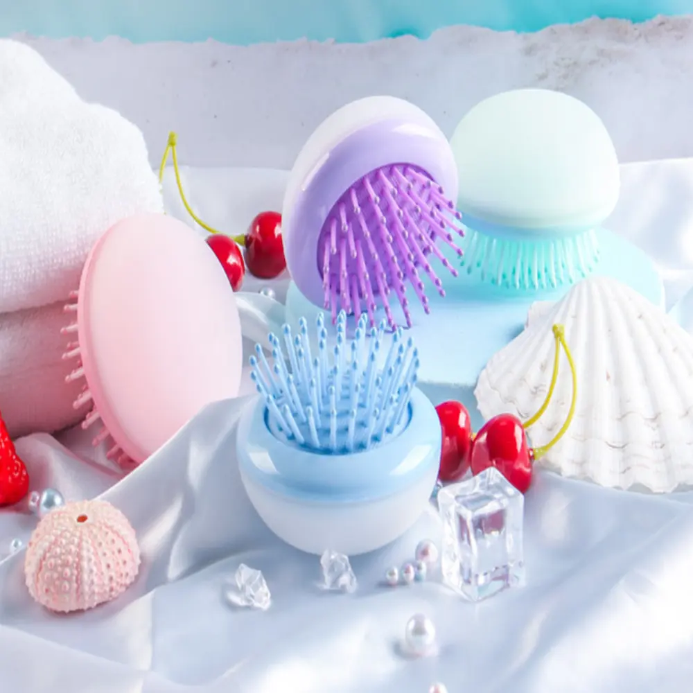 2021 New Product Jellyfish Brush Grooming Shampoo Hair Brush Silicone Cover Massage Bath Brush Comb