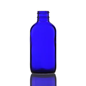 120 <strong>Blue</strong> Glass Boston Round <strong>Bottle</strong> - Product Image 1