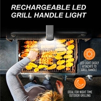 Lampe de gril de barbecue LED haute puissance rechargeable USB-C pour poignée de gril, capteur de mouvement rotatif, allumage et arrêt automatiques