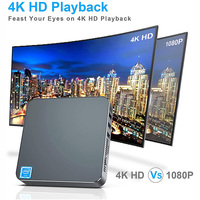 Mini PC Apollo Lack Metal AK7 4G 64G W 10 Linux CPU N3350 J3455 para Pantalla Exterior, Conexión de Proyector y Uso en Juegos