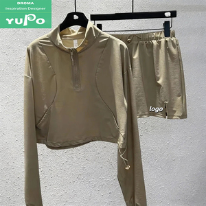 Droma Pakaian Olahraga Berkualitas Tinggi Set Solid Bernapas Baru untuk Wanita Kebugaran Latihan Yoga Desainer AL Sportswear - Product Image 1