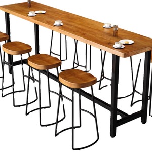 Mesas y sillas de <span class=keywords><strong>Bar</strong></span> de patas altas de madera maciza nórdica <span class=keywords><strong>Bar</strong></span> de tienda de té de la leche y mesas y sillas de <span class=keywords><strong>Bar</strong></span> largas - Product Image 5