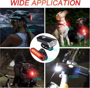 Juego de Luces Delanteras y Traseras Recargables por USB para Bicicleta, Resistentes al Agua, Accesorios para Equipamiento de Ciclismo, Venta al Por Mayor - Product Image 2