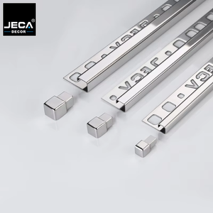 Profilo per Piastrelle in Acciaio Inox <span class=keywords><strong>con</strong></span> Tappi Terminali, Profilo Decorativo Bullnose Quadrato per Bordi Piastrelle, Striscia di Transizione Decorativa per Pareti e Pavimenti - Product Image 2