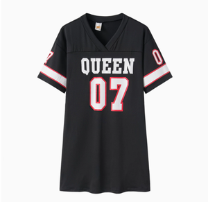 Nouvelle <span class=keywords><strong>robe</strong></span> <span class=keywords><strong>t</strong></span>-<span class=keywords><strong>shirt</strong></span> décontractée de style européen pour femmes, à manches courtes bouffantes, en tissu tissé, avec impression de lettres 3D pour le printemps et l'é<span class=keywords><strong>t</strong></span>é - Product Image 5