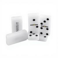 Dominos en lucite personnalisés, jeu de dominos en acrylique à points noirs Matador à une seule couche, double six pour le divertissement