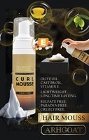 Mousse de mousse de cheveux de marque privée d'huile d'olive de prise ferme pour les cheveux bouclés créez votre propre marque de mousse de cheveux de prise forte avec quantité minimale de commande le plus bas