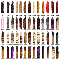 Cheveux à tresser bouclés à la française de 22 pouces, 150g, pré-étirés pour crochet, double trame en fibre synthétique, 34 couleurs, vente en gros directe usine