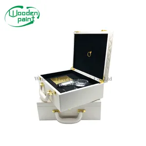 Luxury Packaging Boxes Custom logo Leather Perfume Wood Box Jewelry Cosmetic Set auger Cases