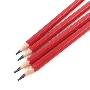 Özel kırmızı Hb kalem altıgen şekil kırmak kolay değil plastik kalem