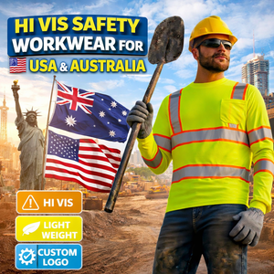 Maglietta di Sicurezza Alta Visibilità Nera e Gialla a Maniche Lunghe con Strisce Riflettenti, T-Shirt da Lavoro per Edilizia per Uomo - Product Image 2