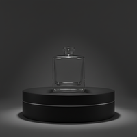 Bouteille diffuseur carrée en verre transparent de qualité professionnelle, flacon de parfum avec bouchon à vis