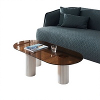 Table basse mobile de style nordique compacte et luxueuse avec structure métallique, mobilier de salon moderne et minimaliste, populaire