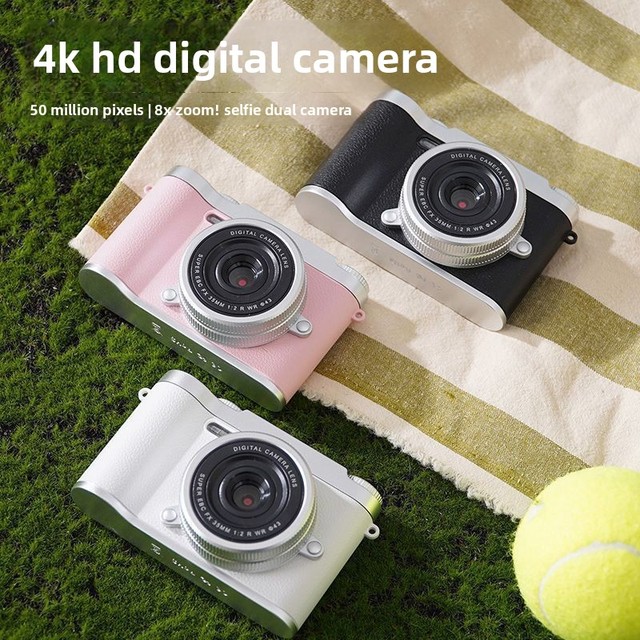 Retro CCD Camera, 50MP, Compact Digital Camera for Students, HD Photo & Video Shooting
