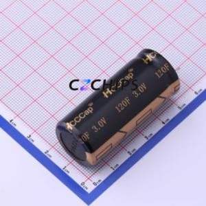 Supercondensateur 3V120F, composant traversant (THT), condensateur 22x50mm (capacité : 120F) (tension nominale : 3V) - Product Image 1