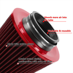 Filtre à air conique en alliage d'aluminium de 76 mm pour améliorer les performances de la voiture - Product Image 4