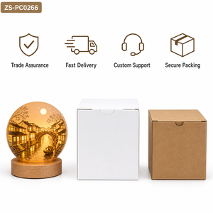 Lanterne en papier de style chinois, lampe LED sculptée en 3D, lumière blanche chaude, décoration de bureau pour chambre à coucher, fête - Product Image 6