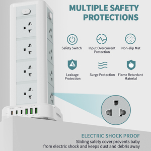 Chất lượng cao-way Power Strip với 3 USB 3 Type-C Ổ cắm điện cắm cho nhà văn phòng công nghiệp bệnh viện sử dụng trực tiếp Thái Lan - Product Image 3
