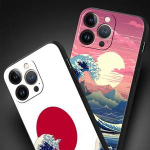 Mode <span class=keywords><strong>japon</strong></span> <span class=keywords><strong>la</strong></span> grande <span class=keywords><strong>vague</strong></span> de Kanagawa étui de téléphone de luxe pour iPhone 13 15 14 12 Mini 11 16 Pro MAX XR X SE XS 7 8 Plus couverture - Product Image 3