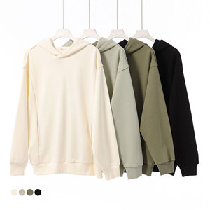 380g coton blanc uni luxe recadrée à capuche hommes personnalisé surdimensionné Streetwear poids lourd hommes sweats à capuche - Product Image 2