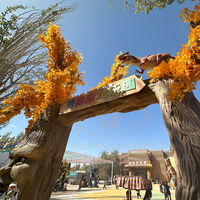 Décoration de porte de dinosaure animatronique d'intérieur, arbre simulé, portail pour centres commerciaux, espaces publics, écoles - Thème parc d'attractions