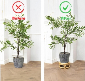 Milieu du siècle moderne <span class=keywords><strong>plante</strong></span> support <span class=keywords><strong>intérieur</strong></span> en bois petit bureau rustique ferme rotin naturel cercle <span class=keywords><strong>piédestal</strong></span> pour la décoration intérieure - Product Image 6