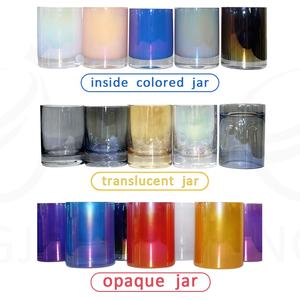 Pot à <span class=keywords><strong>bougie</strong></span> en verre FENGJUN, surface irisée, pour décoration de Noël, résistant à la chaleur, emballage de <span class=keywords><strong>bougie</strong></span> écologique - Product Image 2