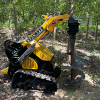 Mini chargeuse compacte 23 ch adaptée au châssis de chenille télescopique en caoutchouc Foreuse à essence Chargeuse compacte