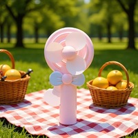 Mini-ventilateur portable en plastique en forme de sucette de dessin animé pour enfants, jouet à presser – Cadeau idéal avec option publicitaire personnalisable