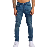 Wholesale Monkey Washed Sand Washed Distressed Slim Fitting Men's Skinny Denim Jeans