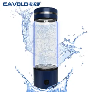 زجاجة مياه هيدروجين زجاجية 330 مل مزودة بمنفذ USB للشحن صانعة مياه هيدروجين عالية PPM كوب ماء هيدروجين SPE للاستخدام المنزلي