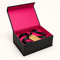 Boîte cadeau magnétique de luxe personnalisée FUSSEN, en carton noir et gris rigide recyclé, avec logo personnalisé et finition UV, pour la vente au détail de chaussures