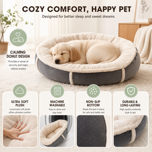 Vente <span class=keywords><strong>en</strong></span> Gros Lit pour Chien et Chat Rond Personnalisé Haut de Gamme <span class=keywords><strong>en</strong></span> Fausse Fourrure Chaude Douillette Peluche Naturelle Multi-Tailles - Product Image 2