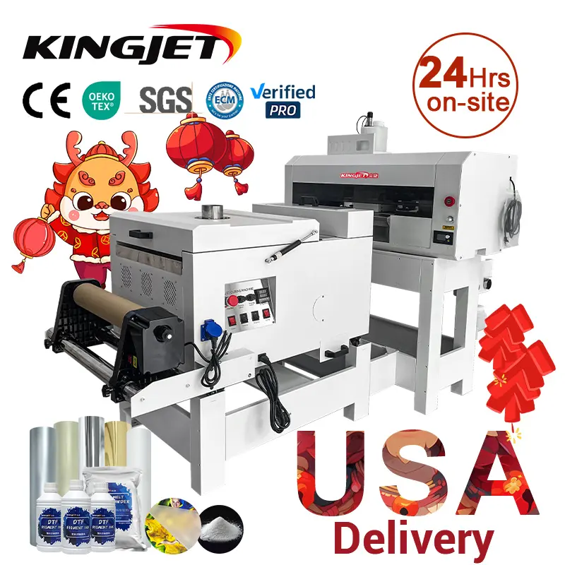 Kingjet a3 dtf Drucker Druckmaschine digitaler T-Shirt Druckmaschine Drucker für Kleidung A3 40cm Dual i3200 Kopf DTF Drucker