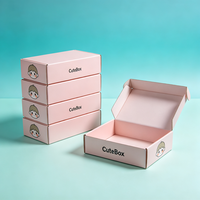 Boîte cadeau pour enfants personnalisée avec impression de dessins animés, rose et bleue, en carton ondulé, pour les produits pour enfants
