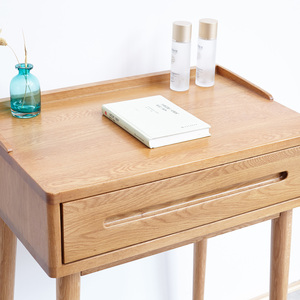 Solid <b>Wood</b> Makeup Desk With Drawer 60Cm Width Minimalist <b>Dressing</b> <b>Table</b> For Bedroom Vanity Storage Organizer - Product Image 4