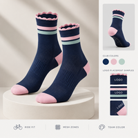 Chaussettes de sport en coton peigné et élasthanne à bord festonné, motif rayures club, respirantes, ajustement confortable, avec logo, format pack, échantillon, avis